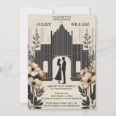 Invitation Retro les années 70 80s Fast Bold Boho Courthouse (Devant)