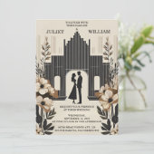 Invitation Retro les années 70 80s Fast Bold Boho Courthouse (Debout devant)