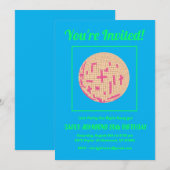 Invitation Retro les années 70 Blue Green Pink Disco 50e anni (Devant / Derrière)