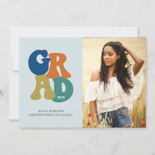 Invitation Retro 'les années 70 Grad 2025 Super Graduation Pa