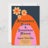 Invitation Retro les années 70 Mariage moderne (Devant)