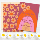 Invitation Retro les années 70 Mariage moderne