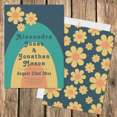 Invitation Retro les années 70 Mariage moderne