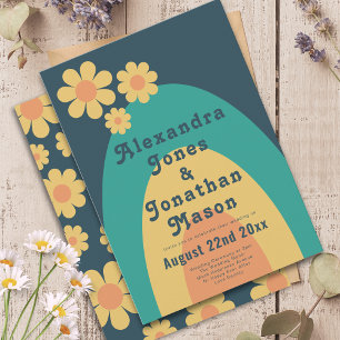 Invitation Retro les années 70 Mariage moderne