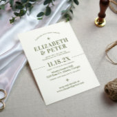 Invitation Rétro les années 70 Mariage vert Super