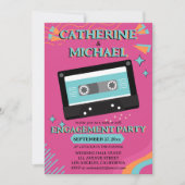 Invitation Retro les années 70 Musique Cassette Super Fuchsia (Devant)