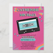 Invitation Retro les années 70 Musique Cassette Super Fuchsia (Devant)