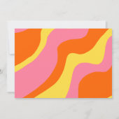 Invitation Rétro les années 70 Orange Rose Jaune Tout en un M (Dos)