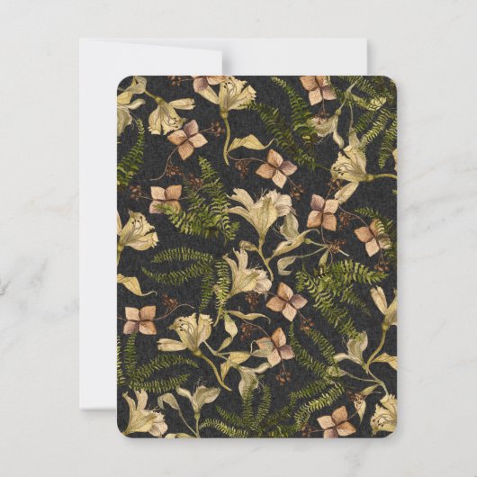 Invitation rétro lily motif sur l'invitation du parti noir (Dos)