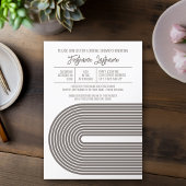 Invitation Retro Line Art Fête des mariées Partie Couleur Cha