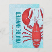 Invitation Retro Lobster Postcard (Devant / Derrière)