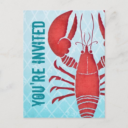 Invitation Retro Lobster Postcard (Devant)