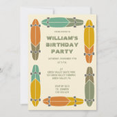 Invitation Retro Longboards Skateboard Skateboard Anniversair (Devant)
