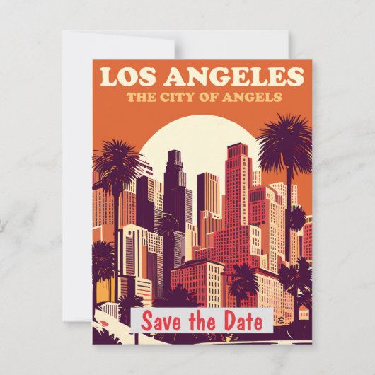 Invitation Rétro Los Angeles Palms (Devant)