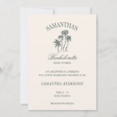 Invitation Retro Luxe Beach Bachelorette Logo Girls Trip (Devant)