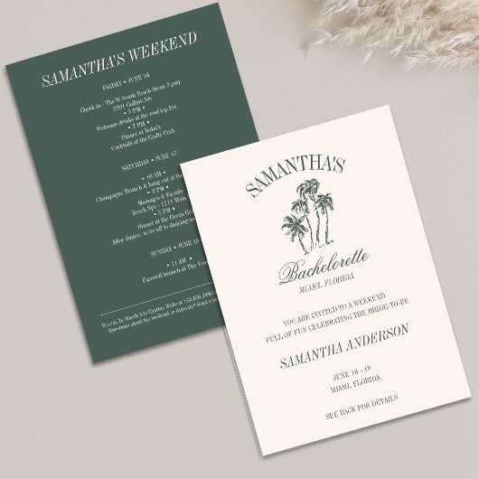 Invitation Retro Luxe Beach Bachelorette Logo Girls Trip