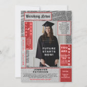 Invitation Retro Magazine Couverture Journal Style Remise de (Devant)