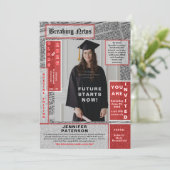 Invitation Retro Magazine Couverture Journal Style Remise de (Debout devant)