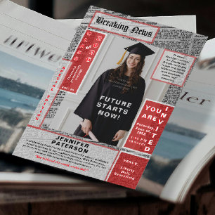 Invitation Retro Magazine Couverture Journal Style Remise de