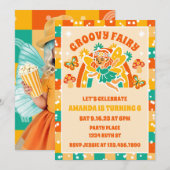 Invitation Retro Magique Fairy Garden Floral Anniversaire Pho (Devant / Derrière)