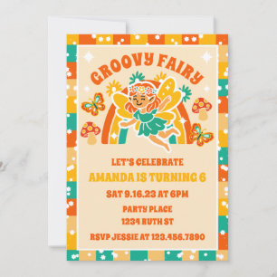 Invitation Retro Magique Fairy Garden Floral Anniversaire Pho