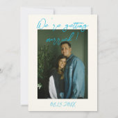 Invitation Retro Main dessinée Cake Écrit Photo Mariage uniqu (Dos)