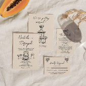 Invitation Rétro Main dessinée Cake Écrit Quirky Bold Mariage