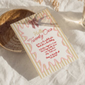 Invitation Retro Main peinte Bow Bonjour Vingt et un Annivers