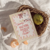 Invitation Retro Main peinte Bow Bonjour Vingt et un Annivers