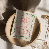 Invitation Retro Main tiré Rouge Noël Snowman Party