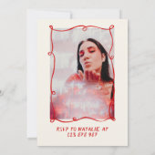 Invitation Retro Main Tirée Bow Salue À Vingt Et Un Anniversa (Dos)