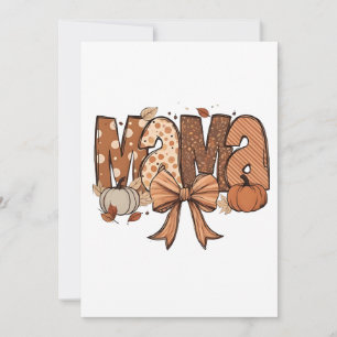 Invitation Retro Mama Coquette Bow Automne Thankgiving Automn