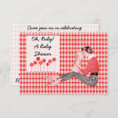 Invitation Rétro Maman et Baby shower V2 (Devant / Derrière)