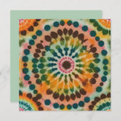 Invitation Retro Mandala Tie Dye (Devant / Derrière)