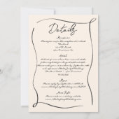 Invitation Rétro manuscrit tiré mignon tout en un Mariage (Dos)