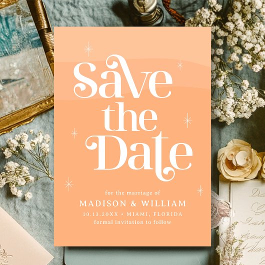 Invitation Retro Mariage à la pêche Enregistrer la date