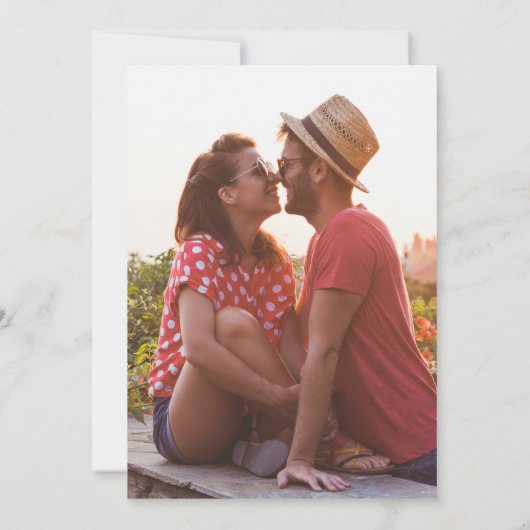 Invitation Retro Mariage Enregistrer La Date Photo (Dos)