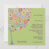 Invitation rétro mariage Lime Green Circle Tree (Dos)