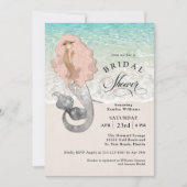 Invitation Rétro Mermaid Beach Fête des mariées à thème (Devant)