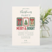 Invitation Retro Merry & Bright Christmas (Debout devant)