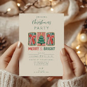 Invitation Retro Merry & Bright Christmas