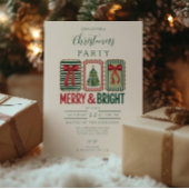 Invitation Retro Merry & Bright Christmas