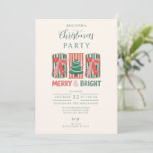 Invitation Retro Merry & Bright Christmas (Debout devant)