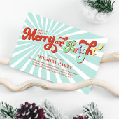 Invitation Retro Merry et Bright Christmas Party