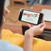 Invitation Retro Merry et Bright Christmas Party