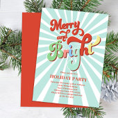 Invitation Retro Merry et Bright Christmas Party