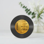 Invitation Retro Metallic Gold Record Musique 50e anniversair (Debout devant)