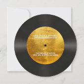Invitation Retro Metallic Gold Record Musique 50e anniversair (Dos)