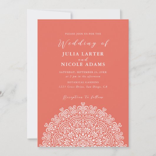Invitation Retro Mexican Terrain Flourishing Mandala Wedding (Devant)