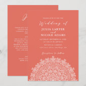 Invitation Retro Mexican Terrain Flourishing Mandala Wedding (Devant / Derrière)